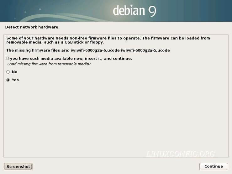 Load missing firmwares - Debian Installation